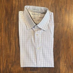 Burberry White with Purple/Black Checkered Men's Shirt - 16 33